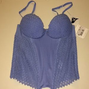 La Perla Greta satin-paneled bustier 34B